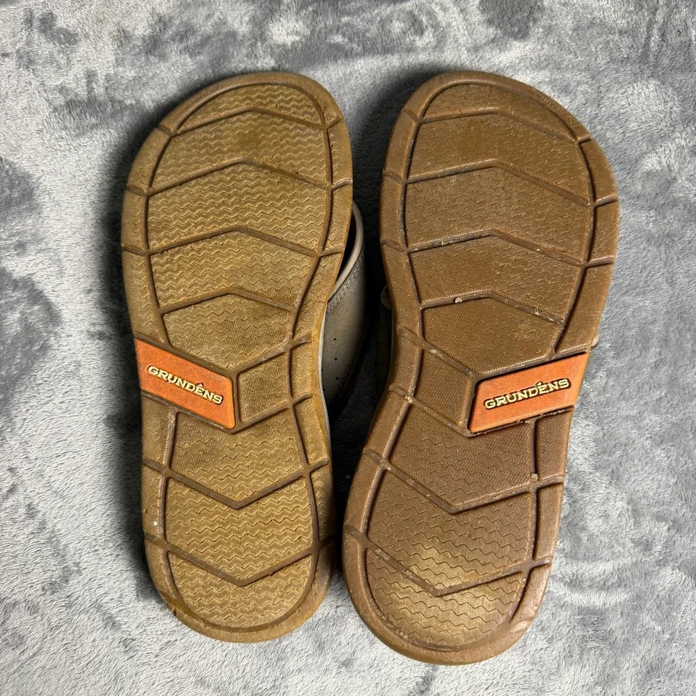 Grundens SeaDek Flip Flop Sandals Mens 13 Gray Brown Fishing Boating Shoes